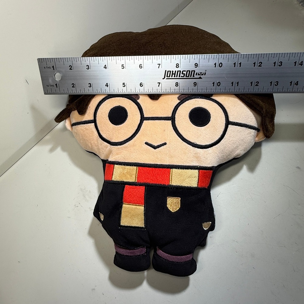 Harry Potter Chibi Plush Pillow Wizarding World Gryffindor Scarf Black Brown 15" - Picture 3 of 6